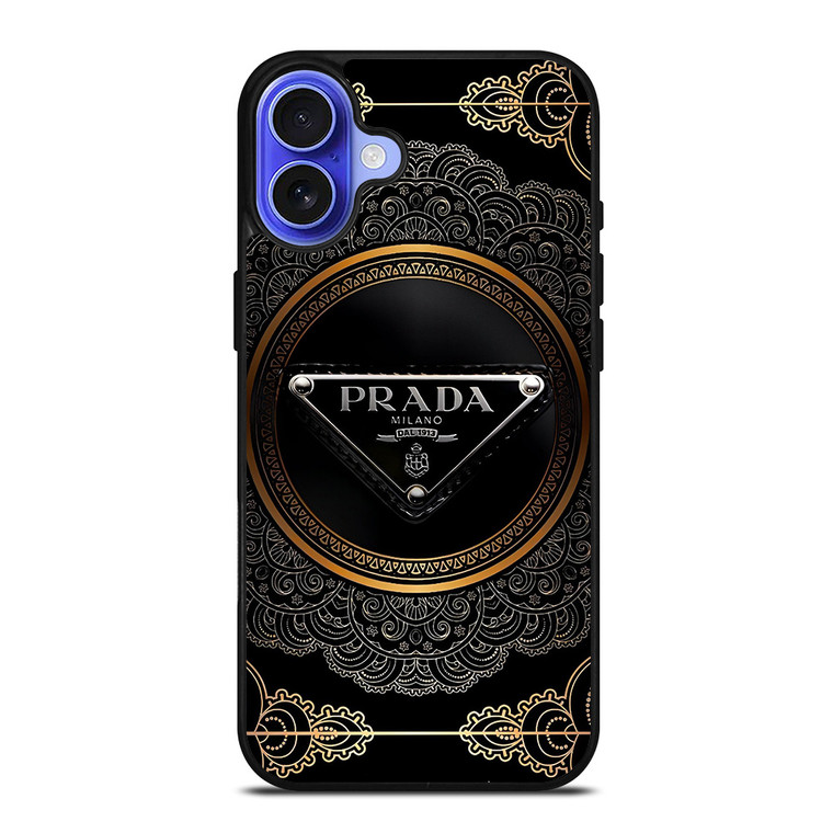 PRADA MILANO BLACK GOLD iPhone 16 Case