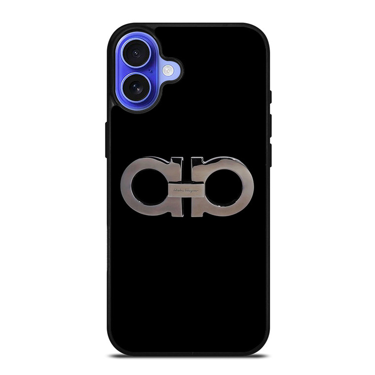 SALVATORE FERRAGAMO LOGO BLACK iPhone 16 Case