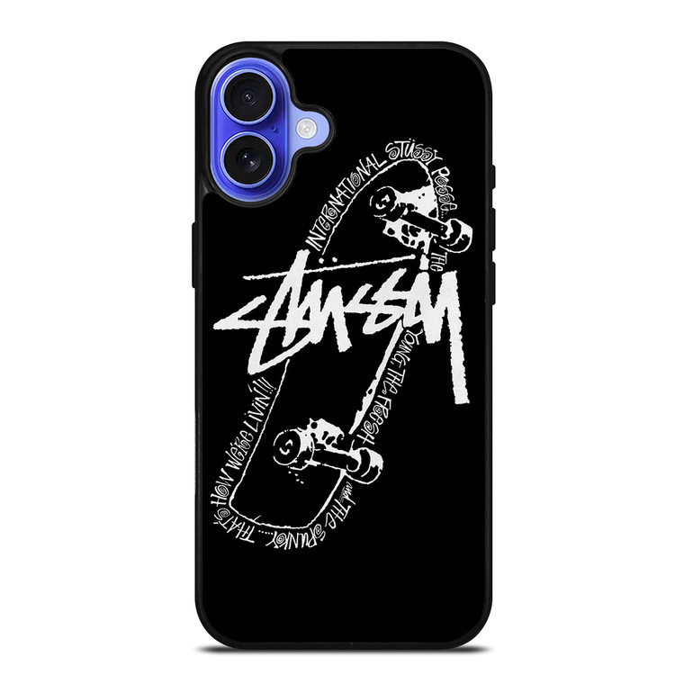 STUSSY SKATEBOARD ART iPhone 16 Case STUSSY SKATEBOARD ART iPhone 16 Case