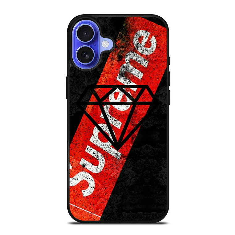 SUPREME DIAMOND SUPPLY CO BLACK iPhone 16 Case