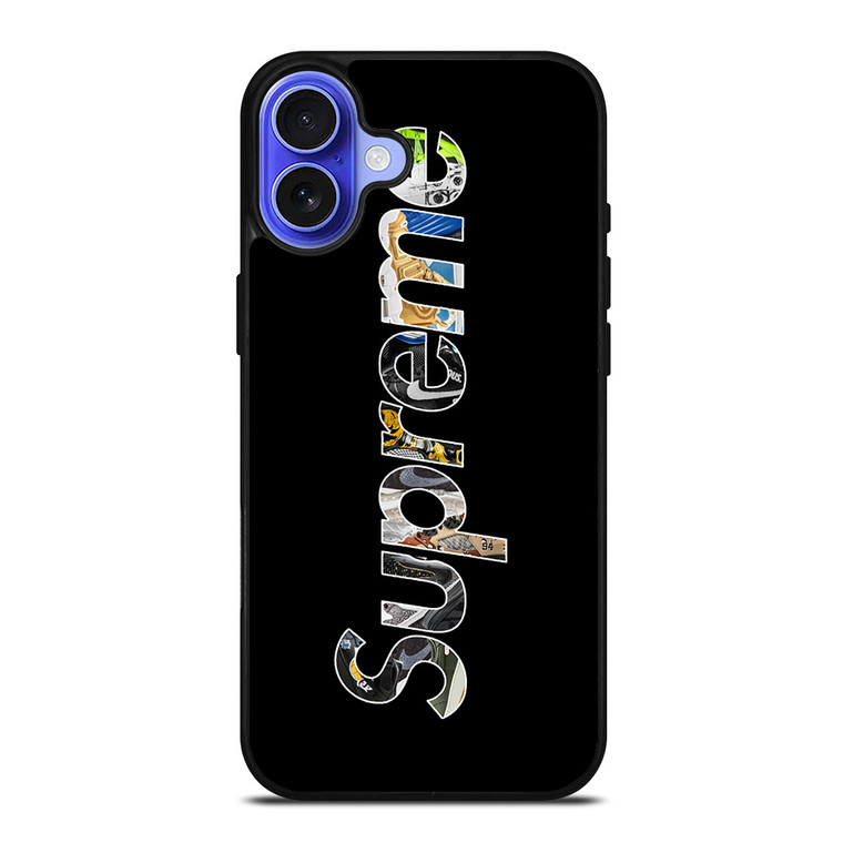 SUPREME NIKE SNEAKERS BLACK iPhone 16 Case