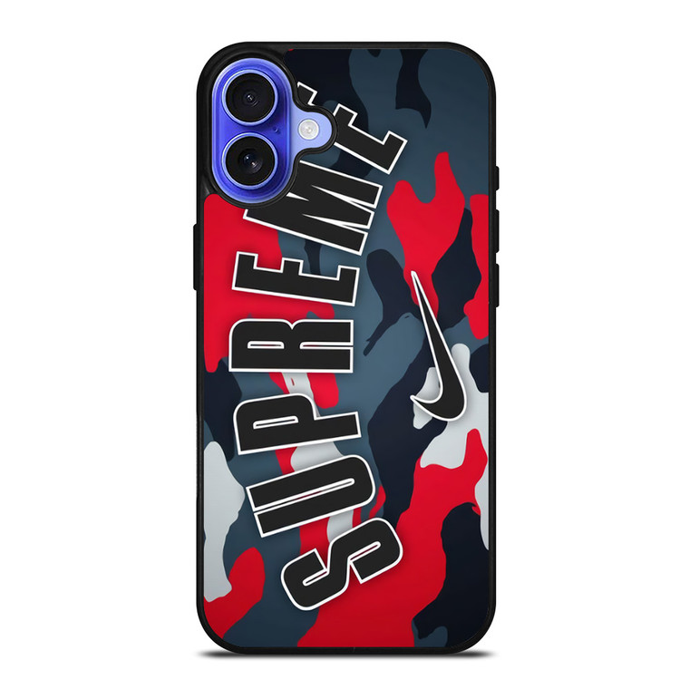 SUPREME X NIKE RED CAMO iPhone 16 Case SUPREME X NIKE RED CAMO iPhone 16 Case
