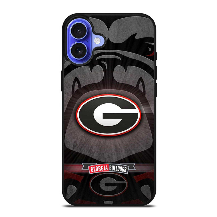 UNIVERSITY OF GEORGIA BULLDOGS UGA BLACK iPhone 16 Case