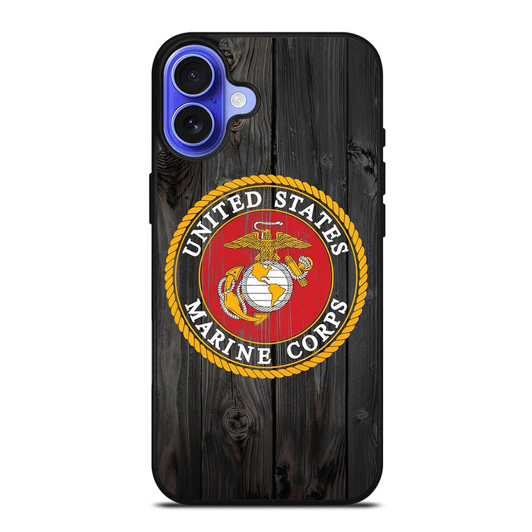 USMC US MARINE CORPS WOOD iPhone 16 Case USMC US MARINE CORPS WOOD iPhone 16 Case