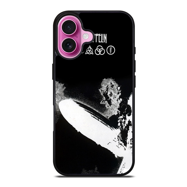 LED ZEPPELIN BLACK WHITE LOGO iPhone 16 Plus Case