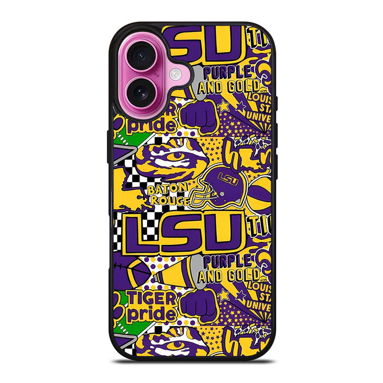 LSU Tigers UNIVERSUTY COLLAGE iPhone 16 Plus Case
