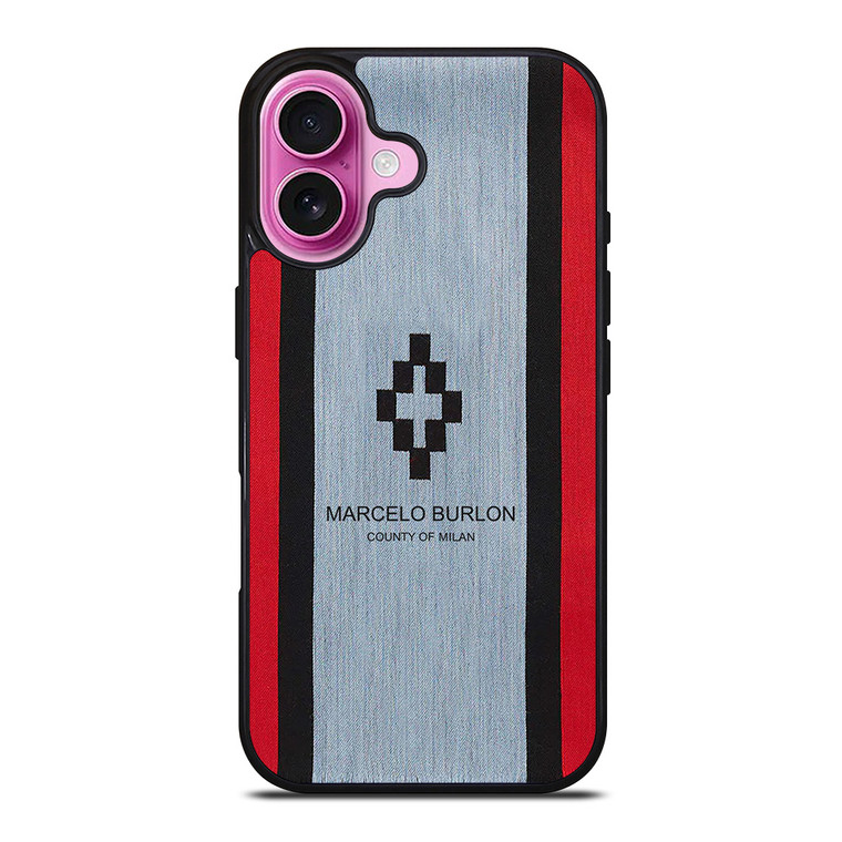 MARCELO BURLON STRIPE LOGO iPhone 16 Plus Case