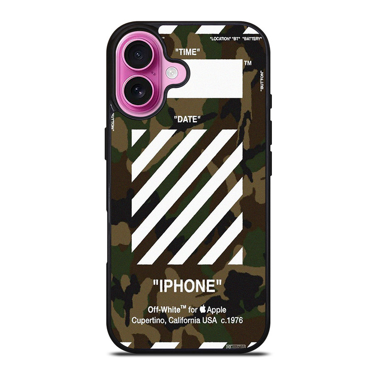 OFF WHITE CAMO ARMY iPhone 16 Plus Case