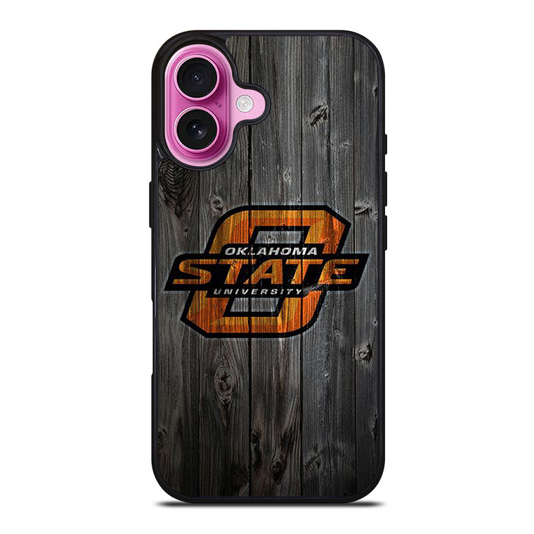 OKLAHOMA STATE UNIVERSITY WOODEN LOGO iPhone 16 Plus Case OKLAHOMA STATE UNIVERSITY WOODEN LOGO iPhone 16 Plus Case