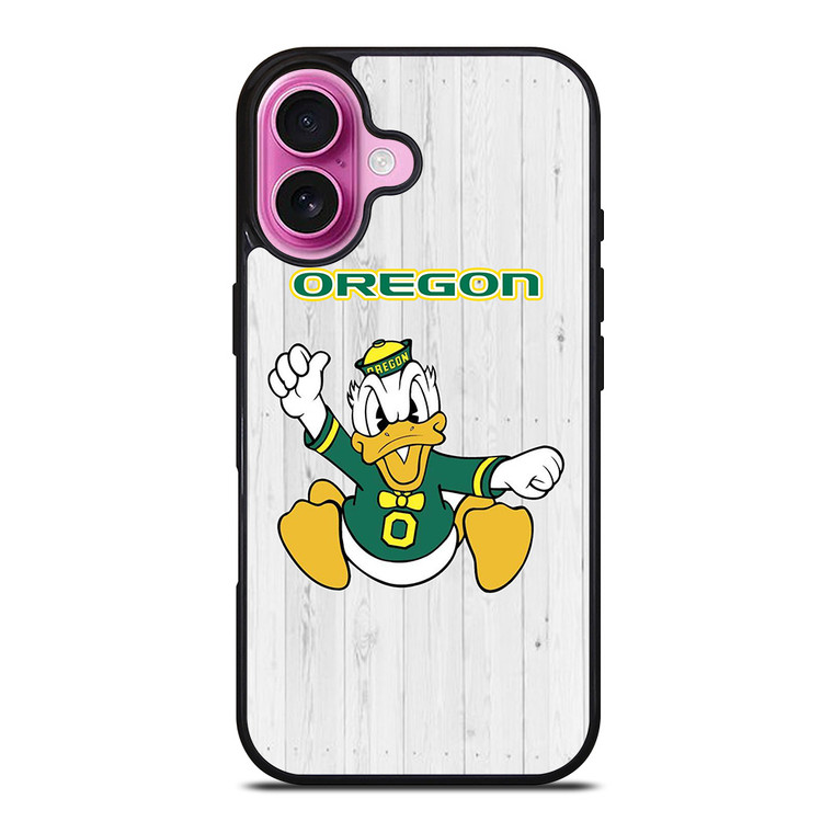 OREGON DUCKS WOODEN LOGO iPhone 16 Plus Case