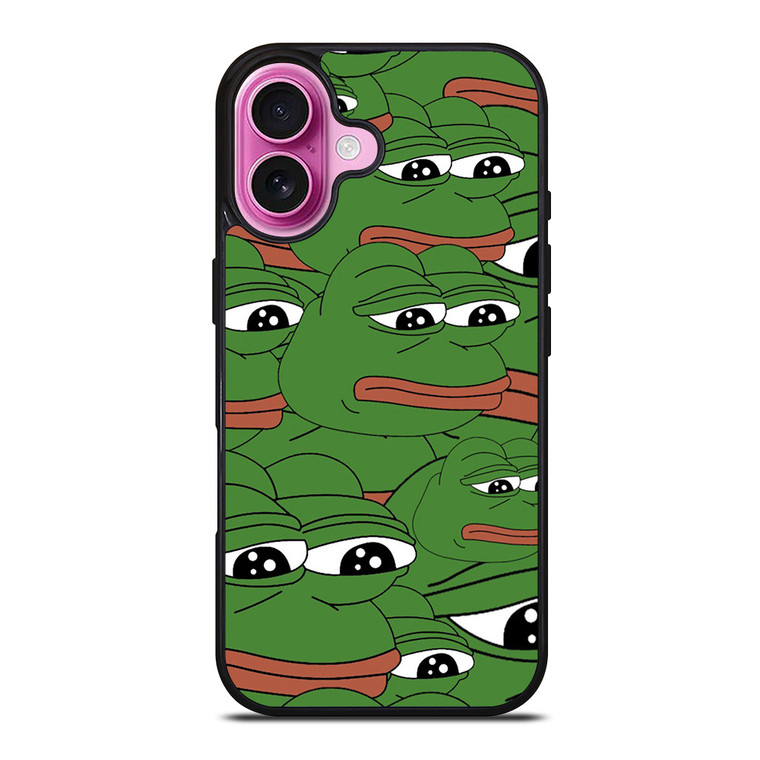 PEPE THE FROG PATTERN iPhone 16 Plus Case