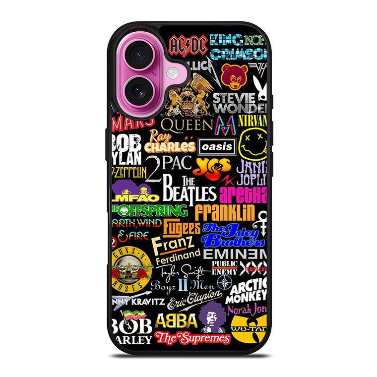 ROCK BAND COLLAGE iPhone 16 Plus Case