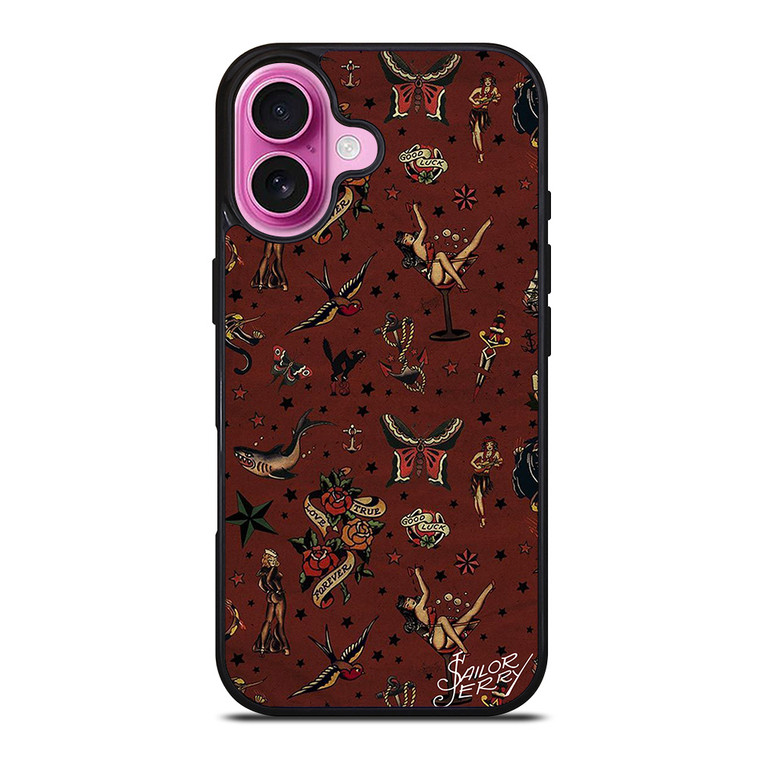 SAILOR JERRY TATTOO PATTERN iPhone 16 Plus Case