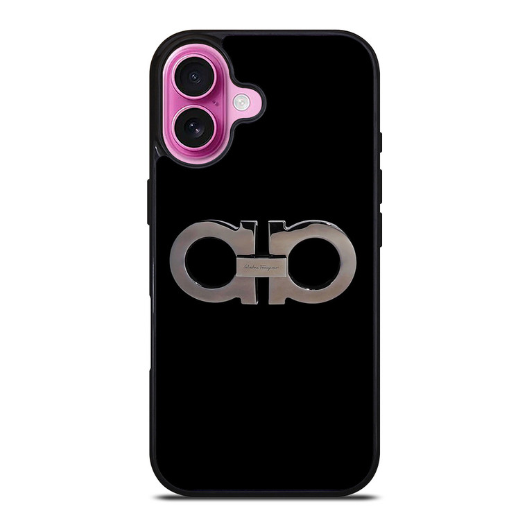 SALVATORE FERRAGAMO LOGO BLACK iPhone 16 Plus Case