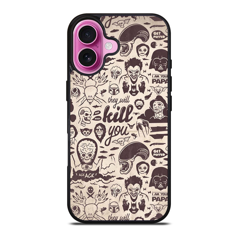 SLASHER PATTERN iPhone 16 Plus Case