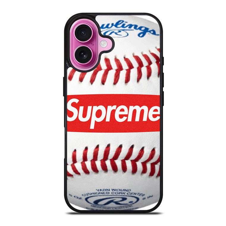 SUPREME X RAWLINGS BASEBALL iPhone 16 Plus Case