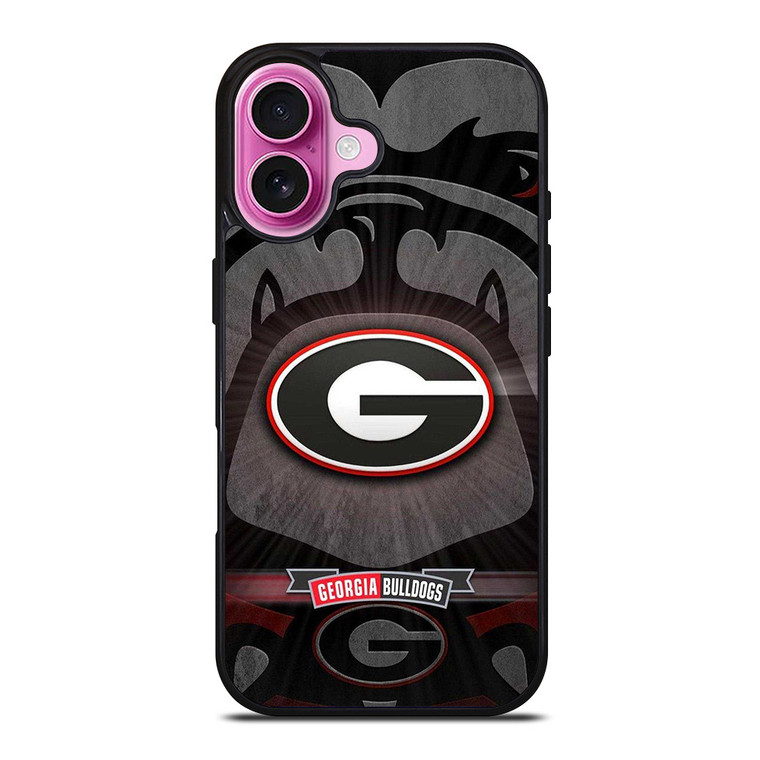 UNIVERSITY OF GEORGIA BULLDOGS UGA BLACK iPhone 16 Plus Case