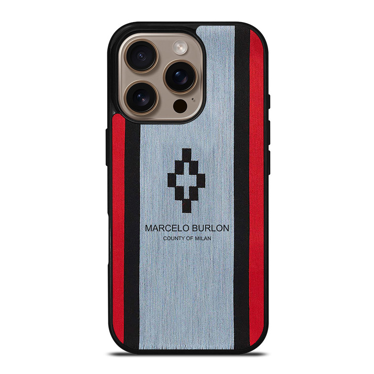 MARCELO BURLON STRIPE LOGO iPhone 16 Pro Case