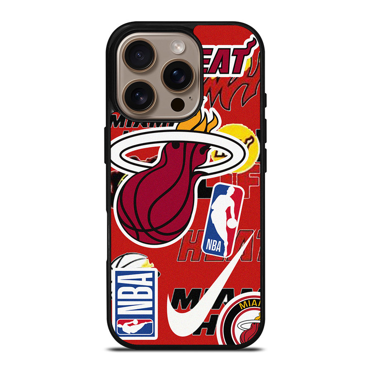 MIAMI HEAT NBA STICKER BOMB iPhone 16 Pro Case