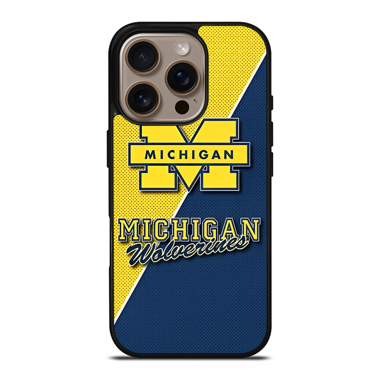 MICHIGAN WOLVERINES FOOTBALL BADGE iPhone 16 Pro Case