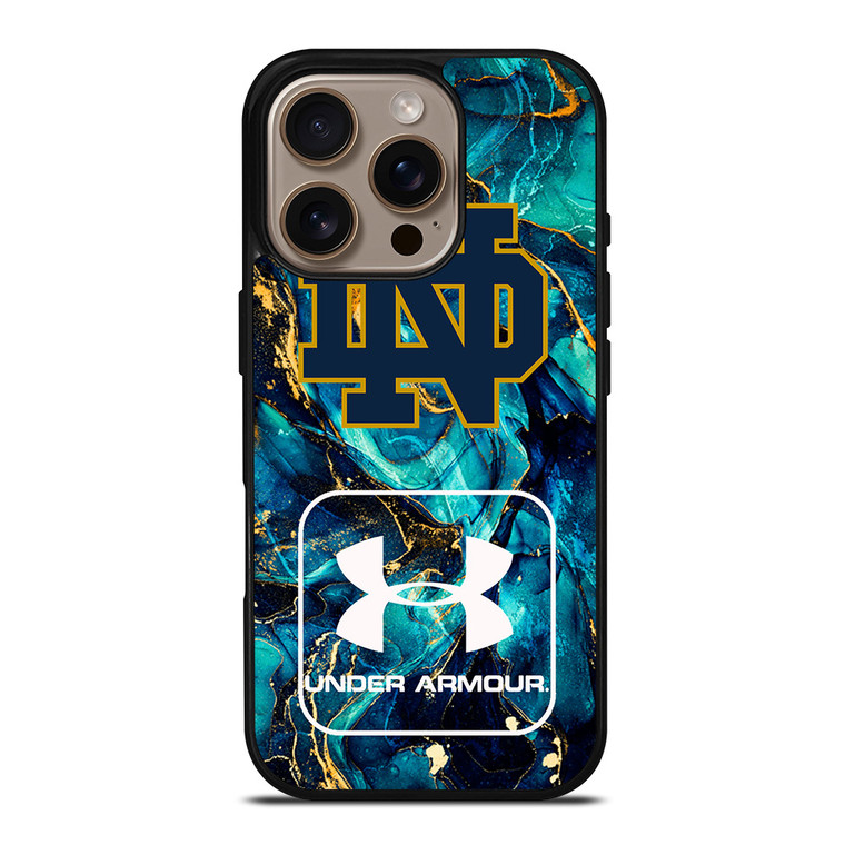 NOTRE DAME VS UNDER ARMOUR MARBLE BLUE iPhone 16 Pro Case