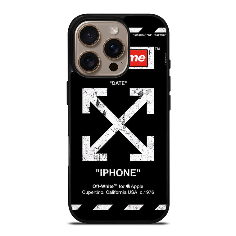 OFF WHITE BLACK SUP iPhone 16 Pro Case OFF WHITE BLACK SUP iPhone 16 Pro Case