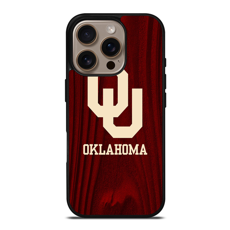 OKLAHOMA SOONERS WOODEN LOGO iPhone 16 Pro Case
