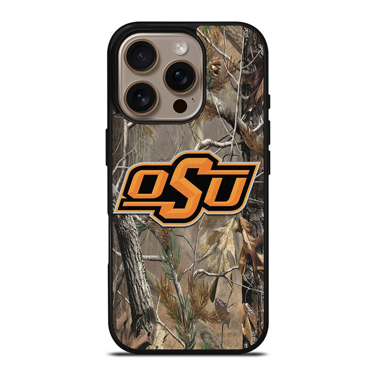 OKLAHOMA STATE UNIVERSITY CAMO LEAF iPhone 16 Pro Case