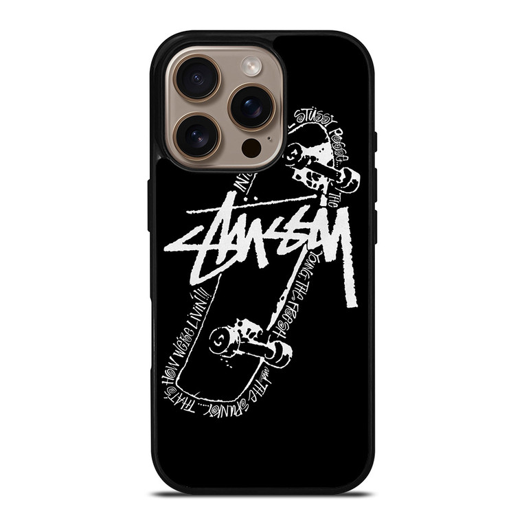 STUSSY SKATEBOARD ART iPhone 16 Pro Case STUSSY SKATEBOARD ART iPhone 16 Pro Case
