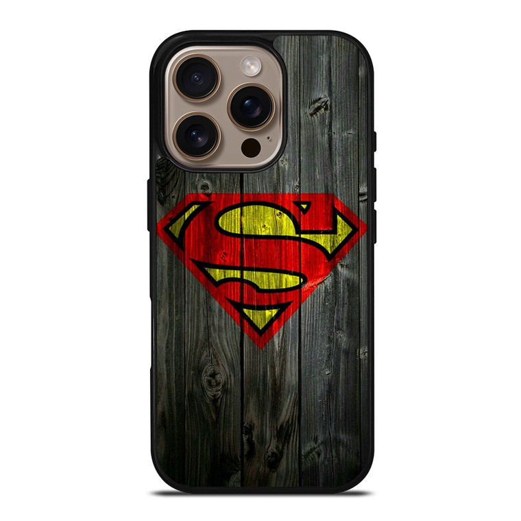 SUPERMAN WOODEN LOGO iPhone 16 Pro Case