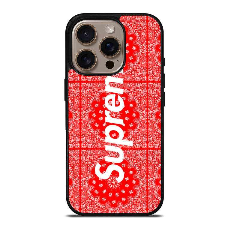 SUPREME RED BANDANA iPhone 16 Pro Case SUPREME RED BANDANA iPhone 16 Pro Case