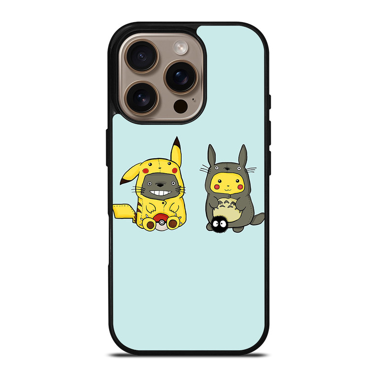 TOTORO X PIKACHU CARTOON iPhone 16 Pro Case