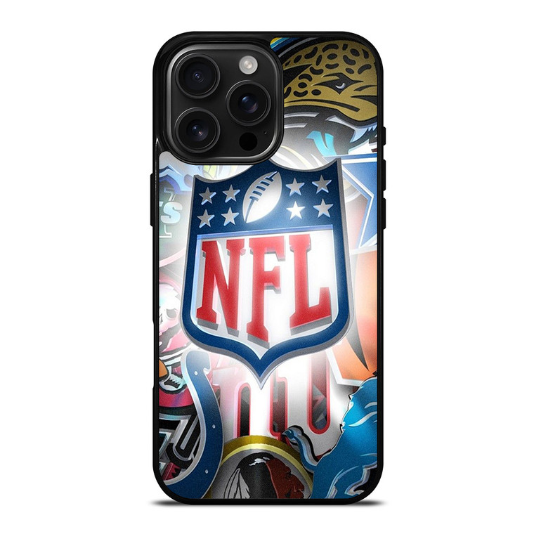 NFL NATIONAL FOOTBALL LEAGUE ALL TEAM LOGO iPhone 16 Pro Max Case