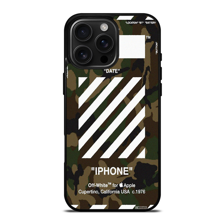 OFF WHITE CAMO ARMY iPhone 16 Pro Max Case