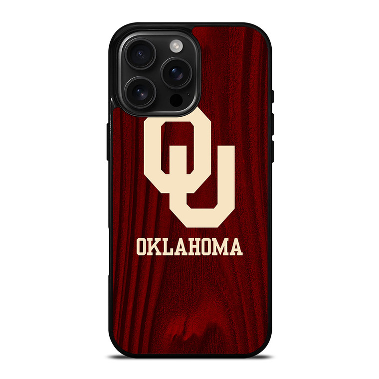 OKLAHOMA SOONERS WOODEN LOGO iPhone 16 Pro Max Case OKLAHOMA SOONERS WOODEN LOGO iPhone 16 Pro Max Case