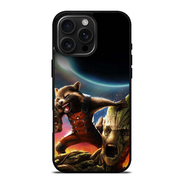 ROCKET RACCOON GROOT AVENGER iPhone 16 Pro Max Case