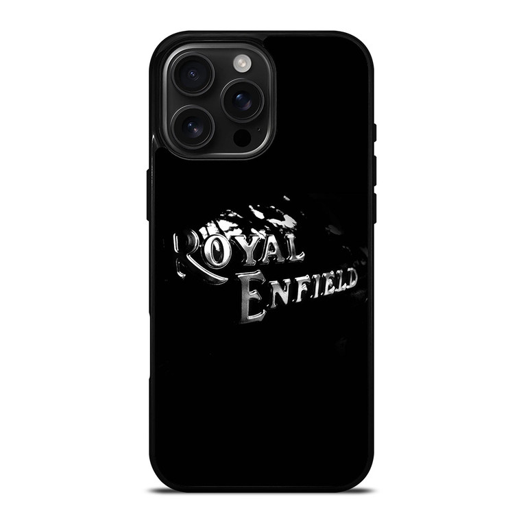 ROYAL ENFIELD BLACK TANK METAL LOGO iPhone 16 Pro Max Case ROYAL ENFIELD BLACK TANK METAL LOGO iPhone 16 Pro Max Case