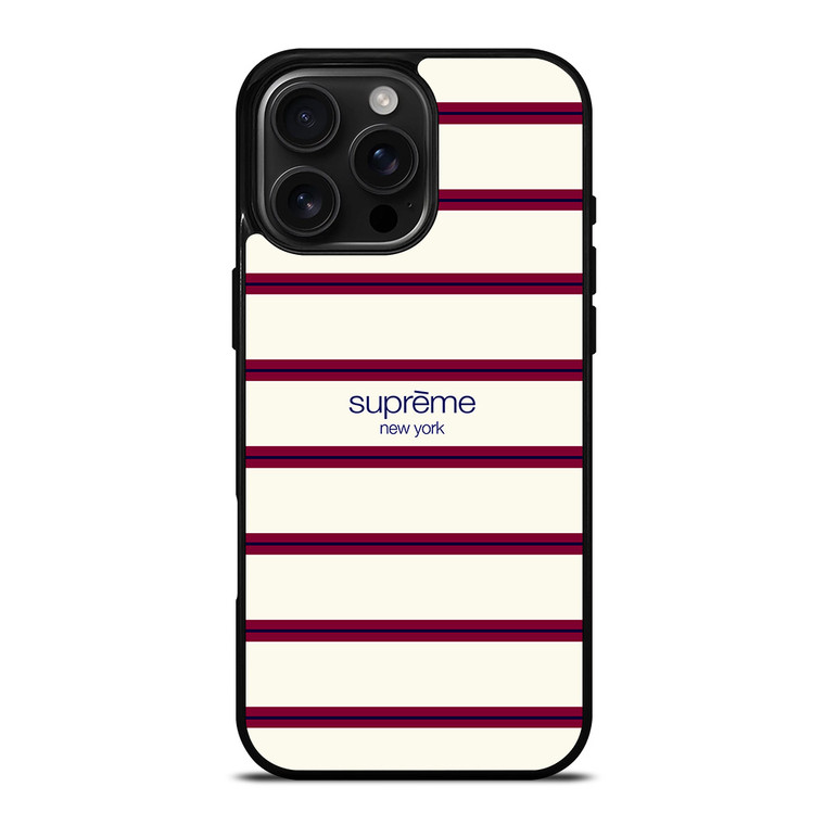 SUPREME NEW YORK RED STRIPE iPhone 16 Pro Max Case SUPREME NEW YORK RED STRIPE iPhone 16 Pro Max Case