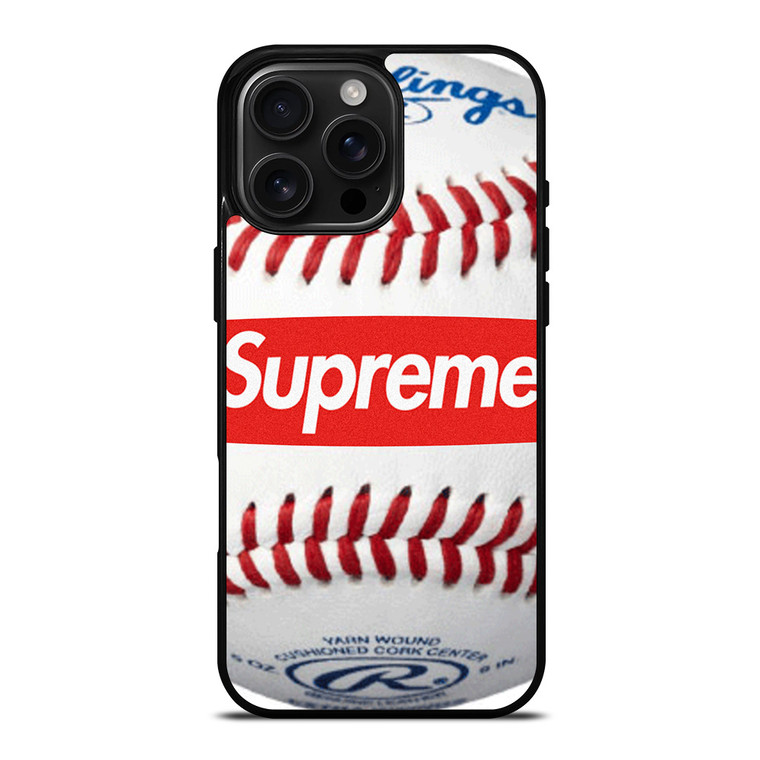 SUPREME X RAWLINGS BASEBALL iPhone 16 Pro Max Case
