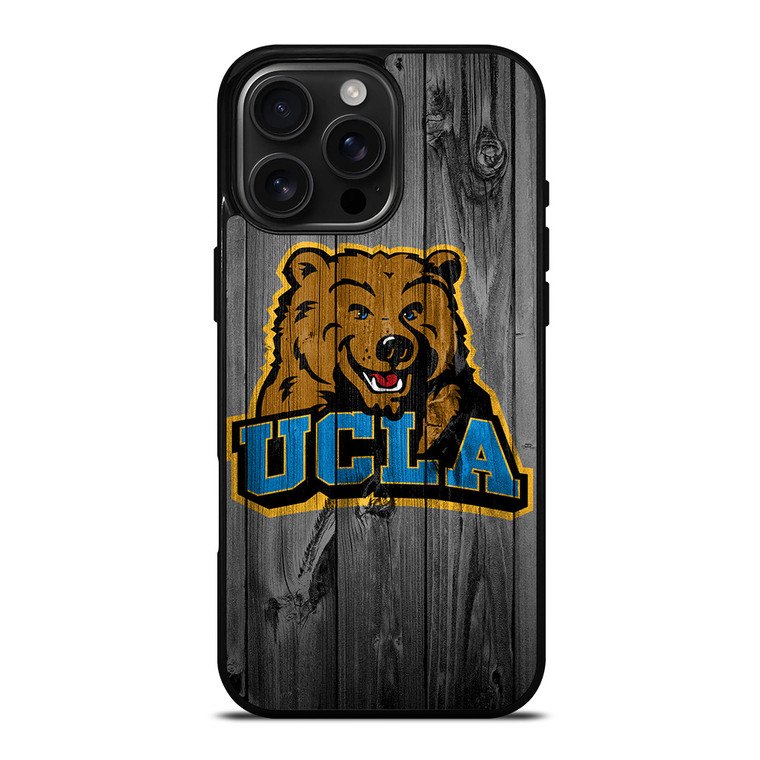 UCLA BRUINS FOOTBALL WOODEN LOGO iPhone 16 Pro Max Case UCLA BRUINS FOOTBALL WOODEN LOGO iPhone 16 Pro Max Case