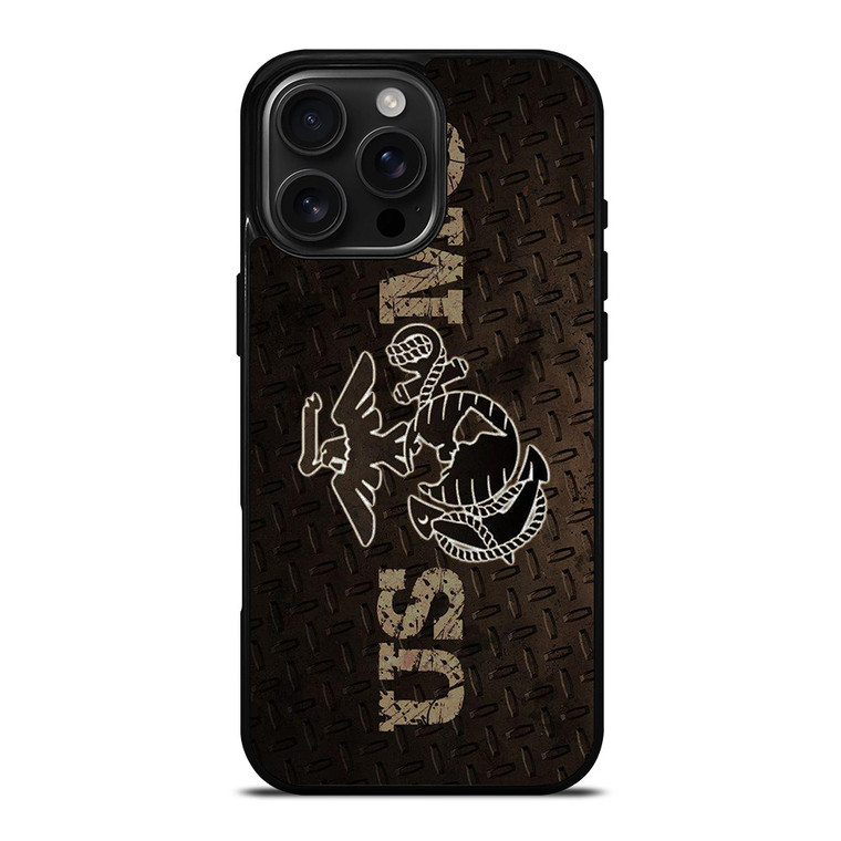 UNITED STATED MARINE CORPS METAL LOGO iPhone 16 Pro Max Case