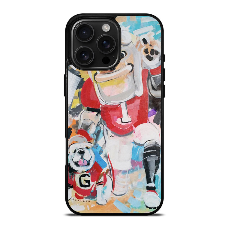 UNIVERSITY OF GEORGIA BULLDOGS UGA ART iPhone 16 Pro Max Case