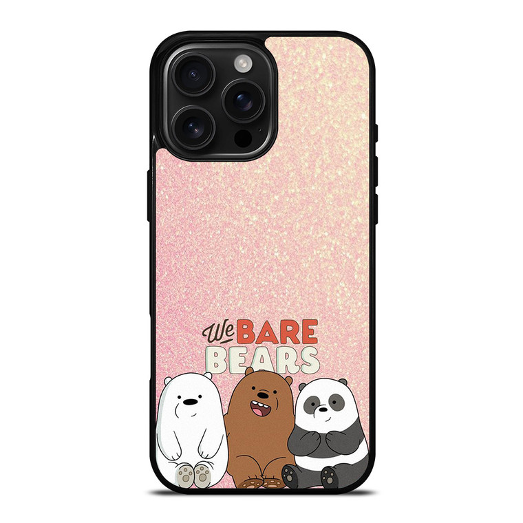 WE BARE BEARS PINK GILTTER iPhone 16 Pro Max Case