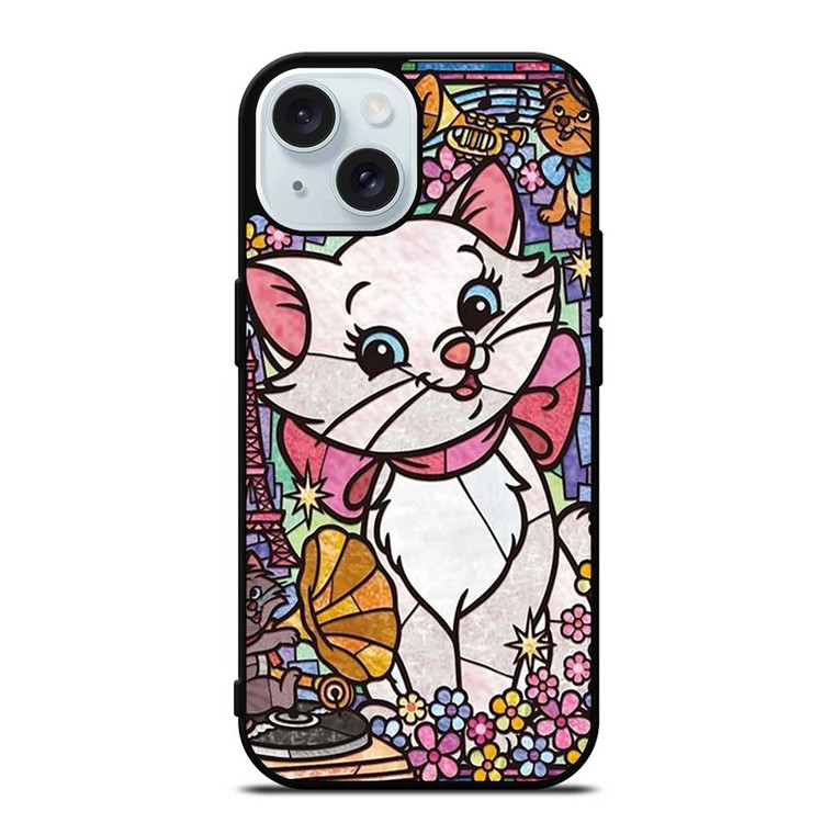 MARIE THE ARISTOCATS CAT STENED GLASS iPhone 15  Case Cover