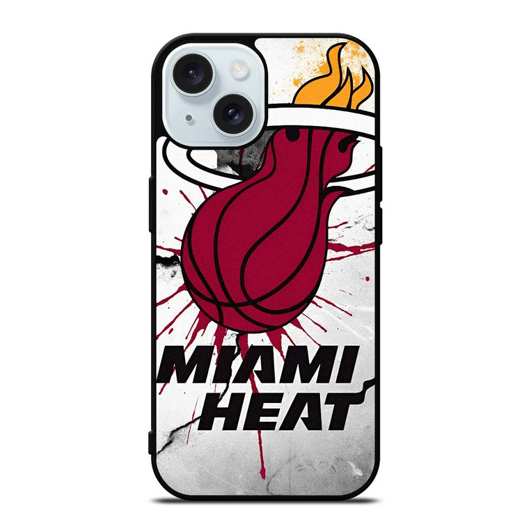 MIAMI HEAT CRACKED LOGO iPhone 15  Case Cover