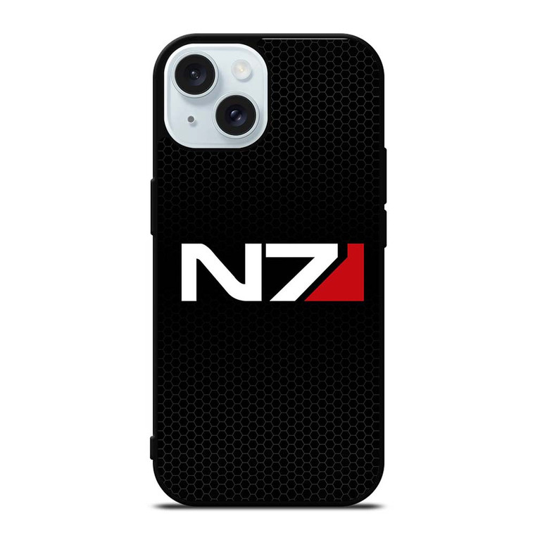 N7 MASS EFFECT METAL LOGO iPhone 15  Case Cover
