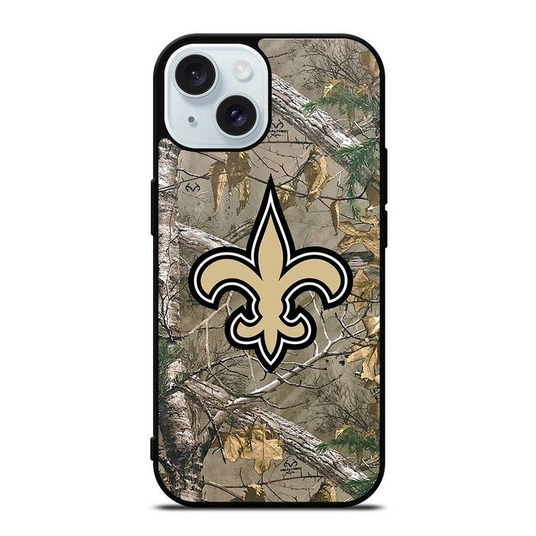 NEW ORLEANS SAINTS CAMO LOGO iPhone 15  Case Cover NEW ORLEANS SAINTS CAMO LOGO iPhone 15  Case Cover