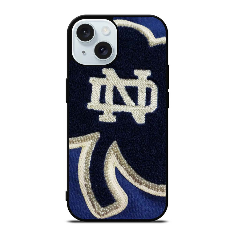 NOTRE DAME BLUE SHAMROCK LOGO iPhone 15  Case Cover