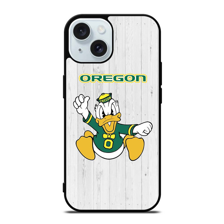 OREGON DUCKS WOODEN LOGO iPhone 15  Case Cover