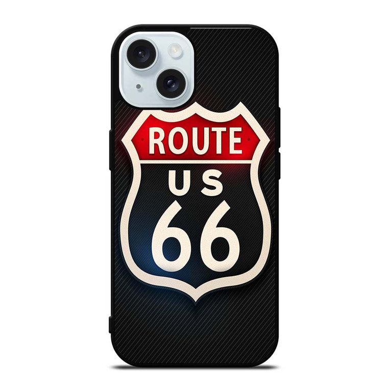 ROUTE 66 STREET US LOGO CARBON iPhone 15  Case Cover